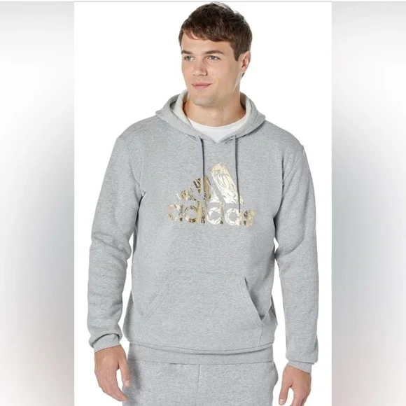 adidas Shirts Adidas Hoodie Grey With Gold Mens Size 2xl
